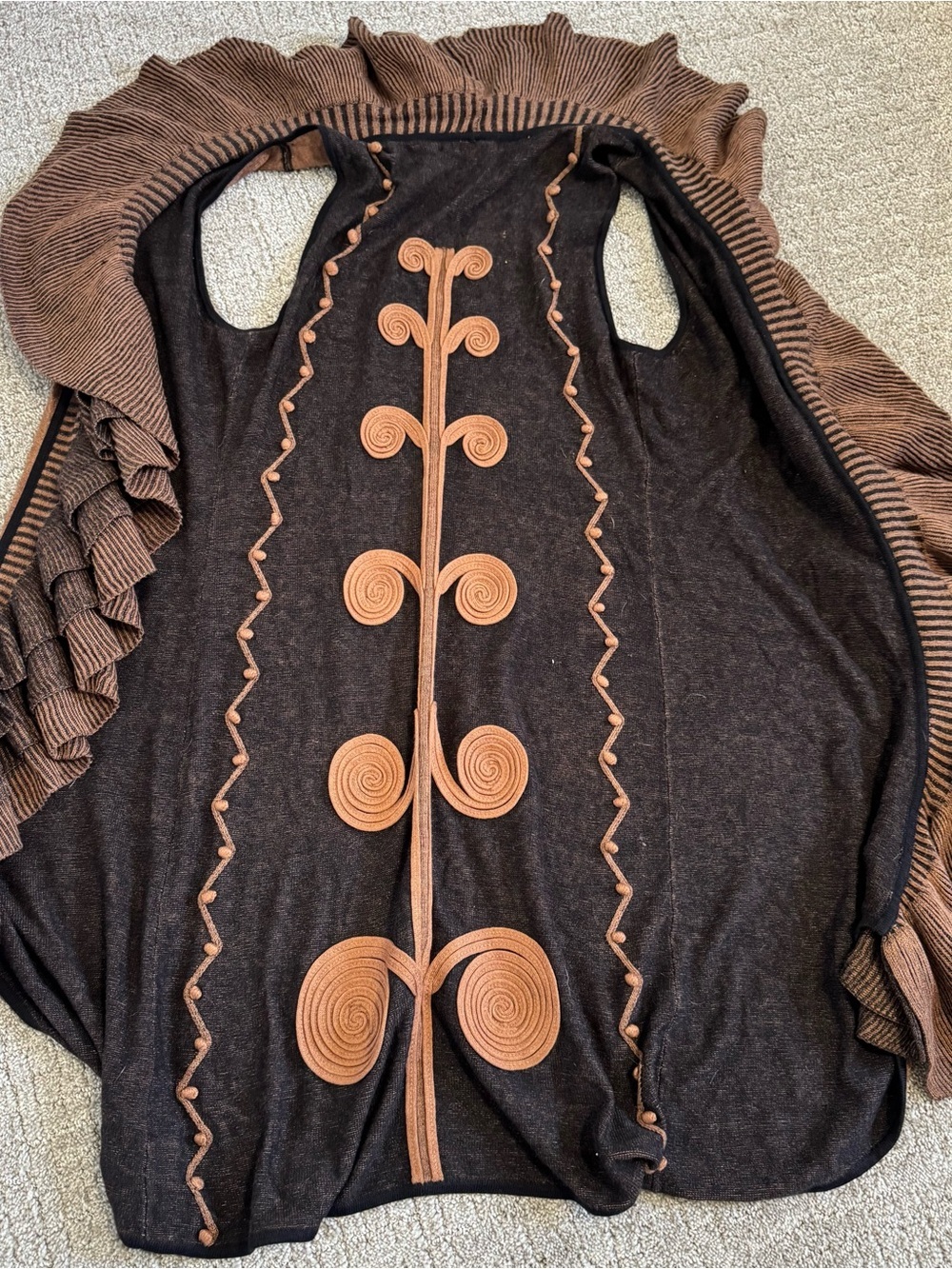 NIC+ZOE Ruffled Knit Duster Vest small - Picture 8 of 8